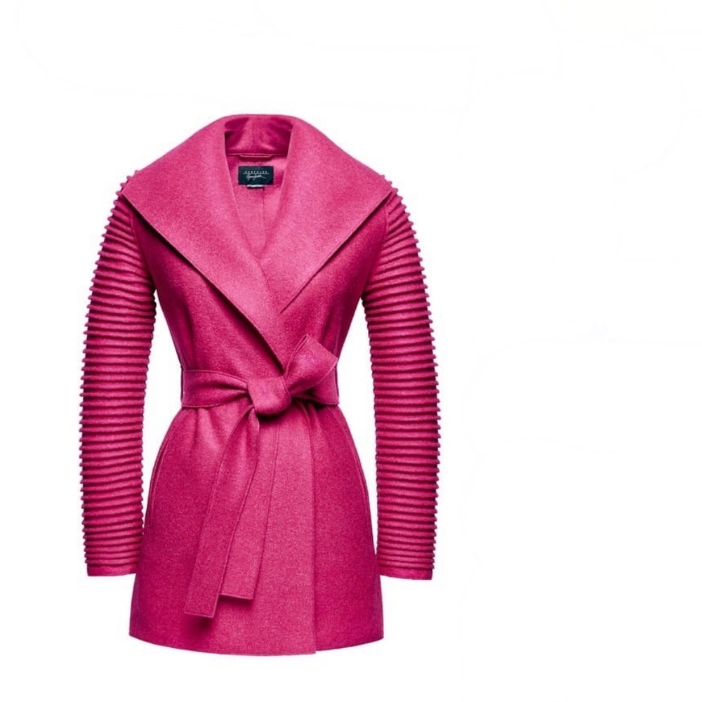 NWT Sentaler Ribbed Sleeve, Superfine Alpaca Wrap Coat -M